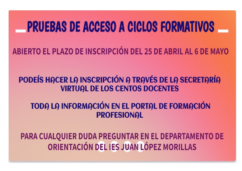 Pruebas de Acceso a Ciclos Formativos